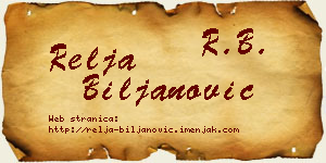 Relja Biljanović vizit kartica